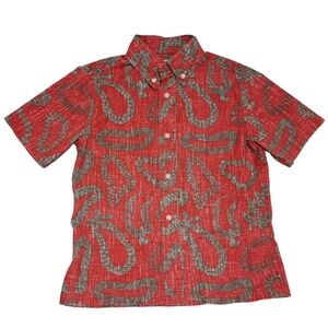 Reyn Spooner Hawaiian Short Sleeved Classic Shirt Boys Small Cotton 1/2 Button